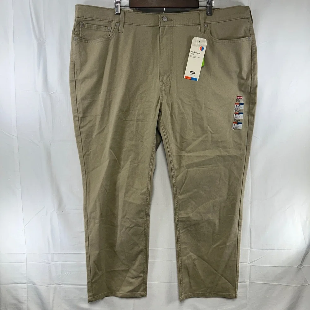 Levi's 541 Athletic Taper Pants Mens 46x30 Khaki Tan All Seasons Tech